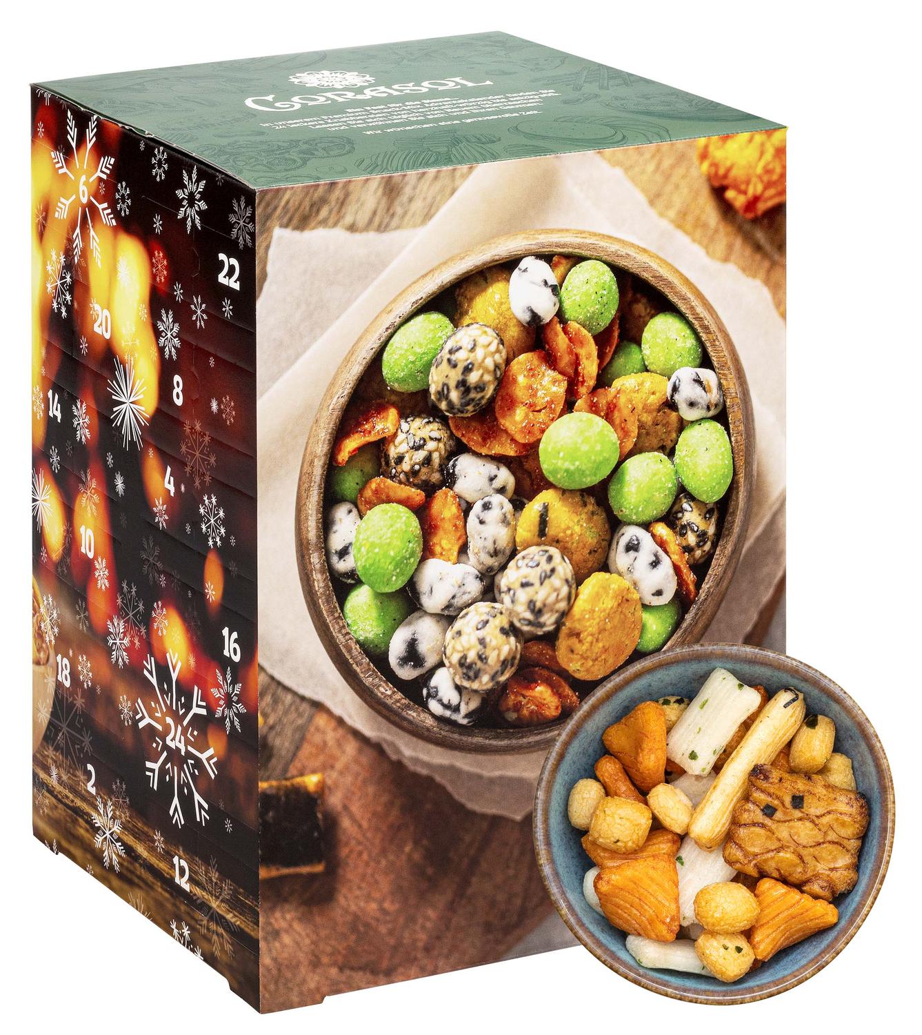Corasol Premium Snack-Mix Adventskalender XL mit 24 herzhaften Knabbereien & Nuss-Snacks (625 g) COR60SNACKS