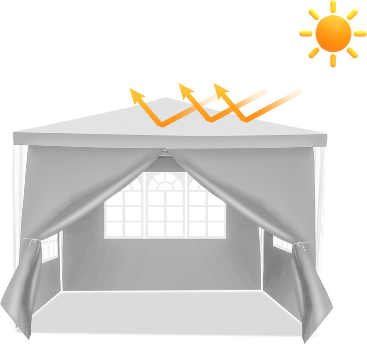 Jopassy Pavillon Hochzeiten – Festliches Gartenzelt aus Stahlkonstruktion, ideal für Hochzeiten Weiß 3x3m RL-HG3833-1-OTy