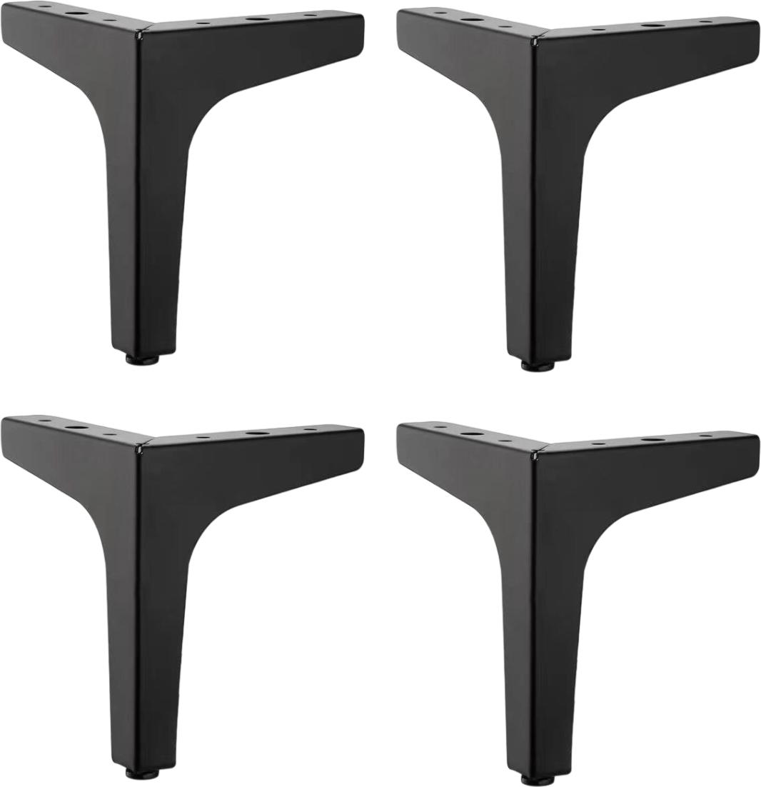Mmgoqqt Set mit 4 dreieckigen Bettbeinen aus Metall – Schwarz, Höhe 10 cm Kau-LA-26115-43