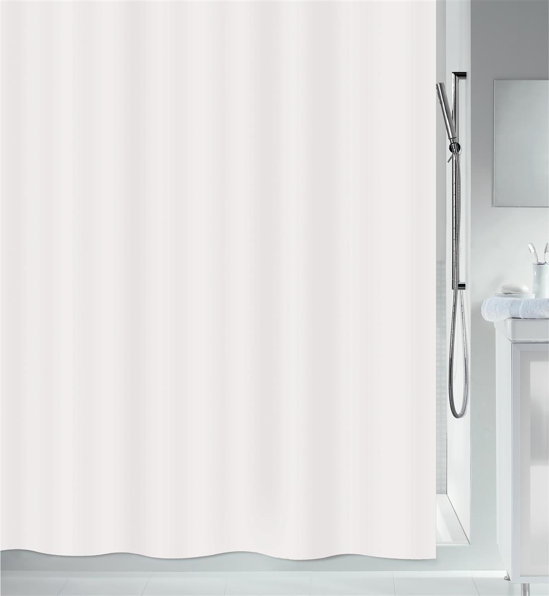 Polyester-Duschvorhang 300x200 Cm, Weiß – Wasserdicht, Schimmelresistent, Inkl. 12 Vorhangringe
