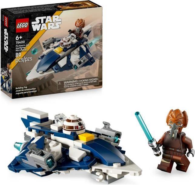 LEGO Star Wars Microfighter Plo Koon Jedi Chasseur, stavebnice 75400, 89 dielov, minifigúrka Plo Koon, hračka od 6 rokov