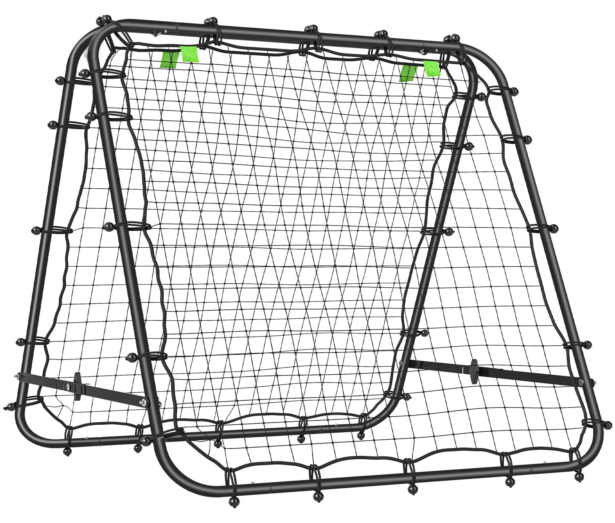 HOMCOM Fußball Rebounder Kickback Tor Rückprallwand Netz beidseitiger Rückprall A60-003V00BK
