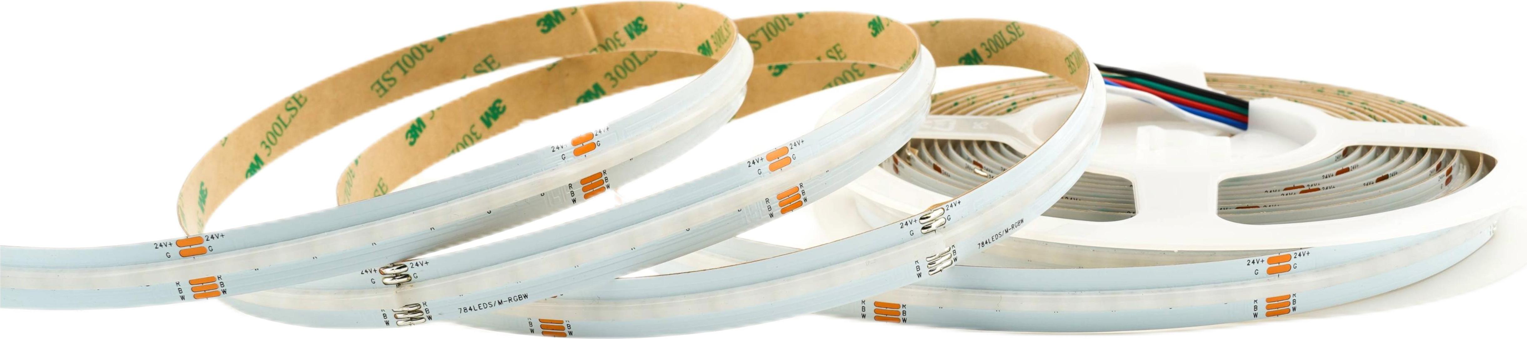 SK-LED COB RGBW LED-Streifen – 12 mm, 784 LEDs/m, 24 V, 18 W/m, IP33/IP65, 180° Abstrahlwinkel