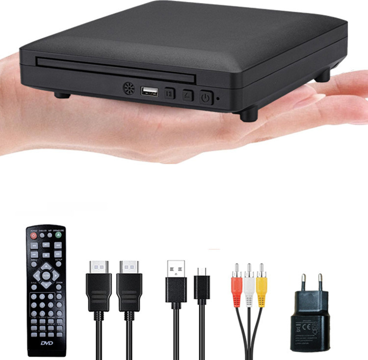 ZELURXX DVD-Player für Fernseher mit HDMI-AV-Ausgang, USB-Eingang, HD1080P DVD-CD-Player, integriertem PAL-NTSC-System, alle Regionen frei, HDMI/AV