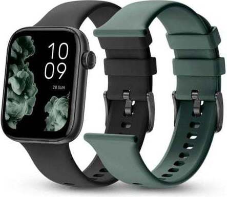 SPC Smartee Duo 2 - Smartwatch Smartwatch s vymeniteľným náramkom, 1,78" AMOLED displej, veľká 7-dňová batéria, 100 športov, IP68, Bluetooth Calling, Android e iOS - farba čierna/zelená