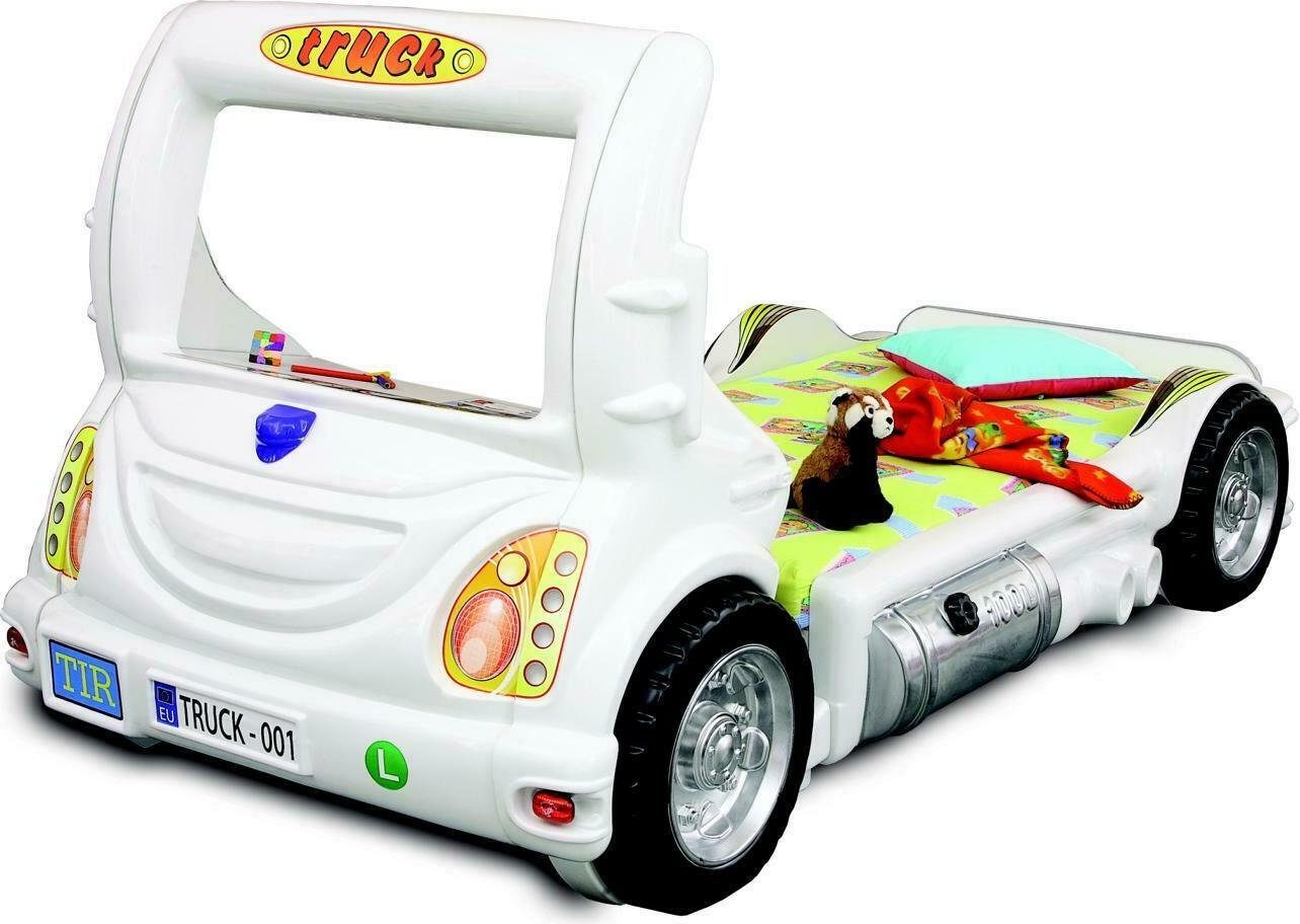 LKW Auto Truck Kinder Kinderbett Jugendbett Bett Betten Kindermöbel Neu weiß