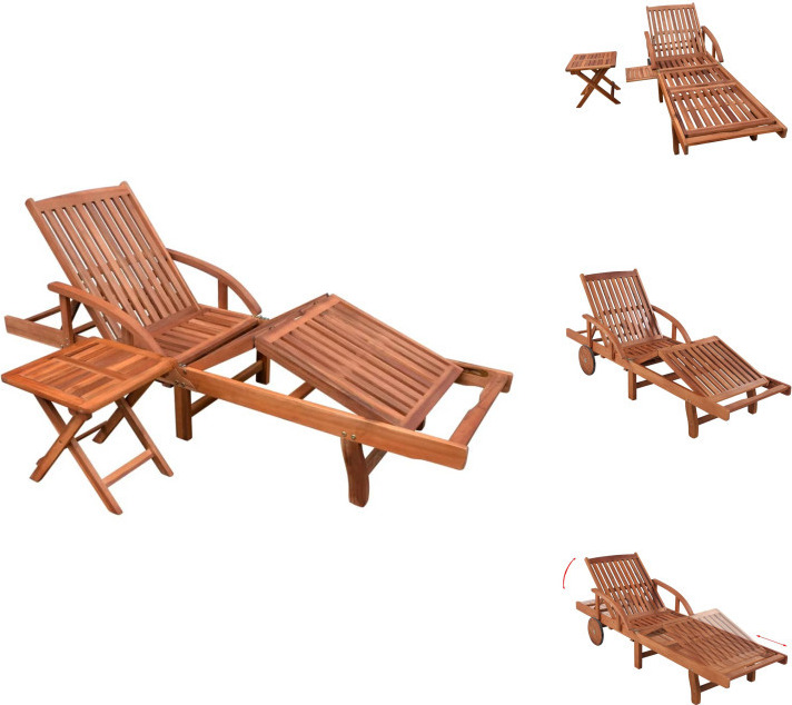 vidaXL Lehátko so stolíkom z masívneho dreva akácie - Lehátka