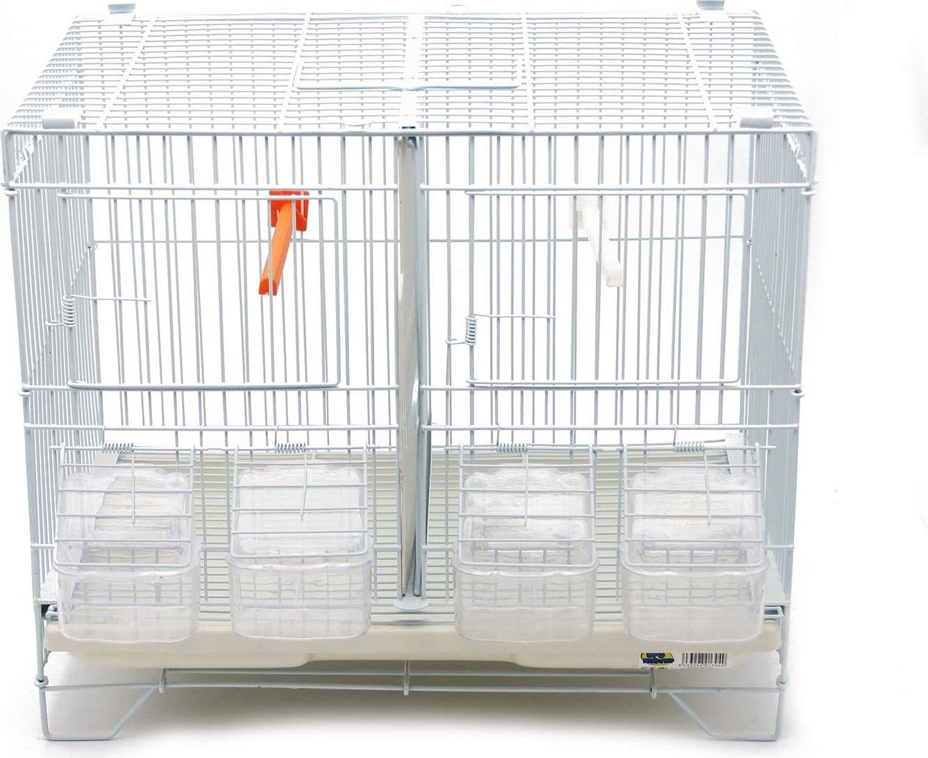 Markenlos Vogelkäfig - Futter- und Trinkschale - Größe M/L (M: 43 x 29 x 40 cm)