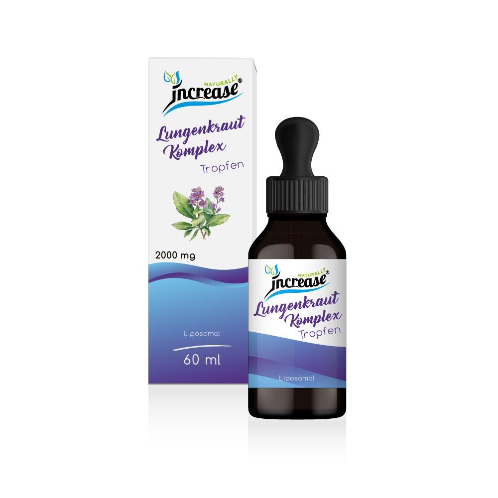 Increase Liposomale Lungenkraut Komplex Tropfen hochdosiert - (60.000mg Lungenkraut Komplex pro Packung) 2000mg Lungenkraut Komplex pro Tagesdosis - MCT Öl