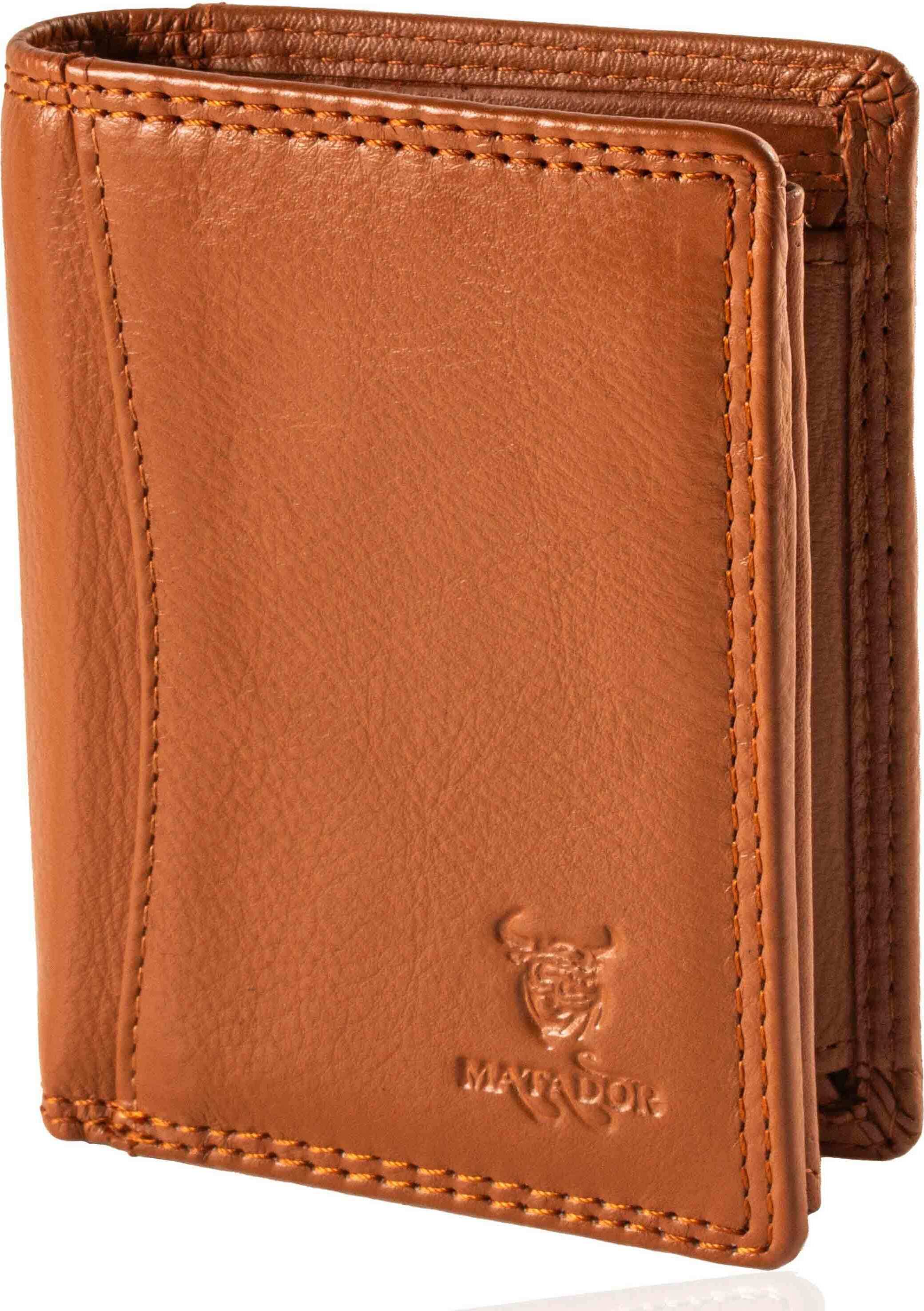 MATADOR Leder MATADOR Herren Geldbörse Leder Klein RFID Hell-Braun