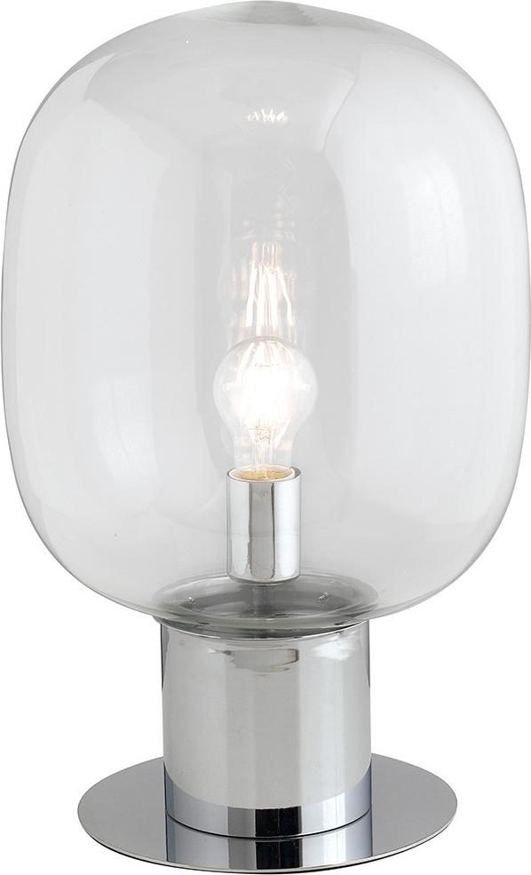 Aigostar FELLINI Tischleuchte aus verchromtem Metall mit 18 cm Glasdiffusor.