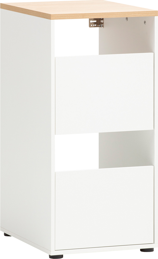 Lomadox Wäscheschrank Hauswirtschaftsraum in weiß matt mit Eiche STOBY-80 158882