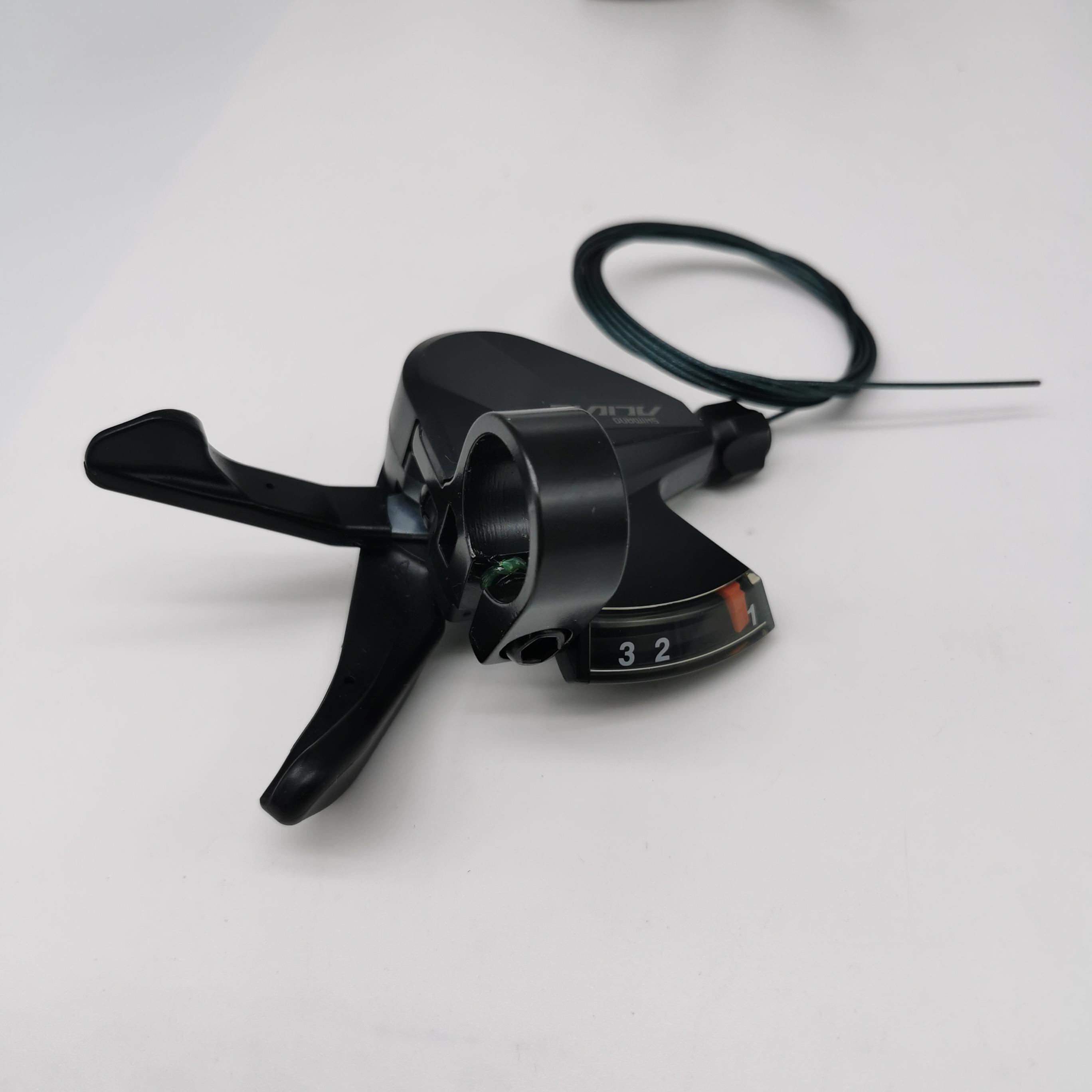 SHIMANO Schalt-/Bremshebel 'Tourney TX' ST-TX 800 Mod.15 SB Verpackt, EZ Fire Plus, für V-Brake Mit optischer Ganganzeige, 2-Finger, 3-fach, links, schwarz