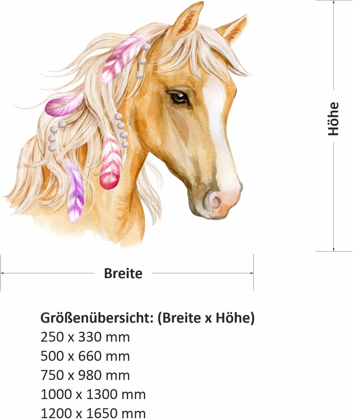Wandtattoo Pferd & Fohlen Fürs Kinderzimmer – Selbstklebend, 56x40 Cm, Braun, Einfach Anzubringen