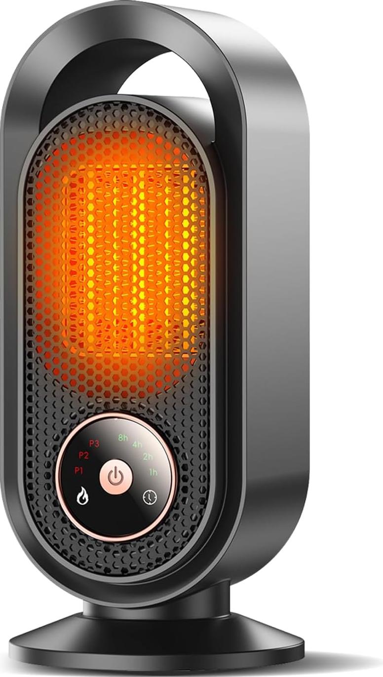 Dopwii Raumheizer, Elektrischer Kleinheizer, 1500 W PTC-Keramik, Schnelles und Sicheres Heizen, Geeignet für Büro, Schlafzimmer, 12-Stunden-Timer, 3 Modi KAUF-Wohn-HA719-017