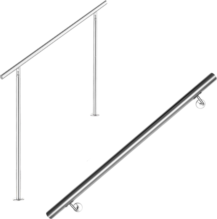 Wolketon Gelaender fuer Balkon Bruestung Treppen mit/ohne Querstreben Easy aufzubauen (100cm, 0 Querstreben) RLYY-4012-1