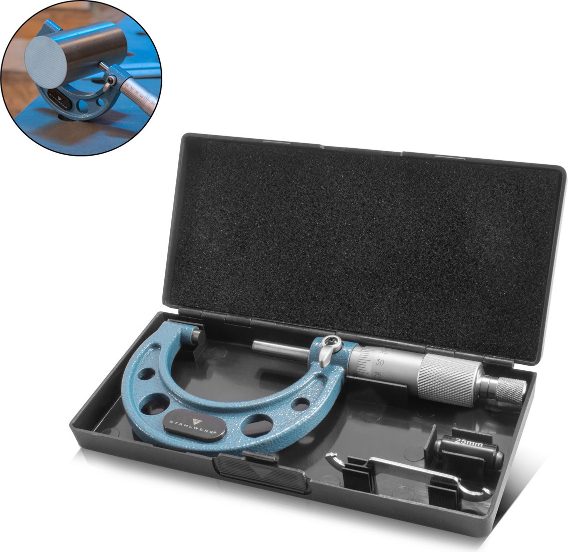 STAHLWERK Bügelmessschraube 25-50 mm DIN 863 Mikrometer Messschraube 4292