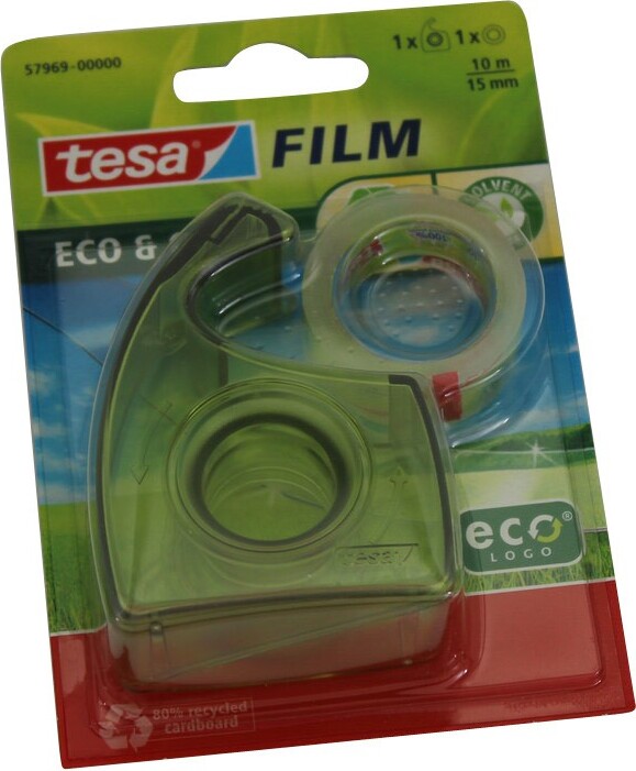 tesafilm Handabroller grün + 1x tesafilm 10m 15mm eco&clear 57969-00000-01