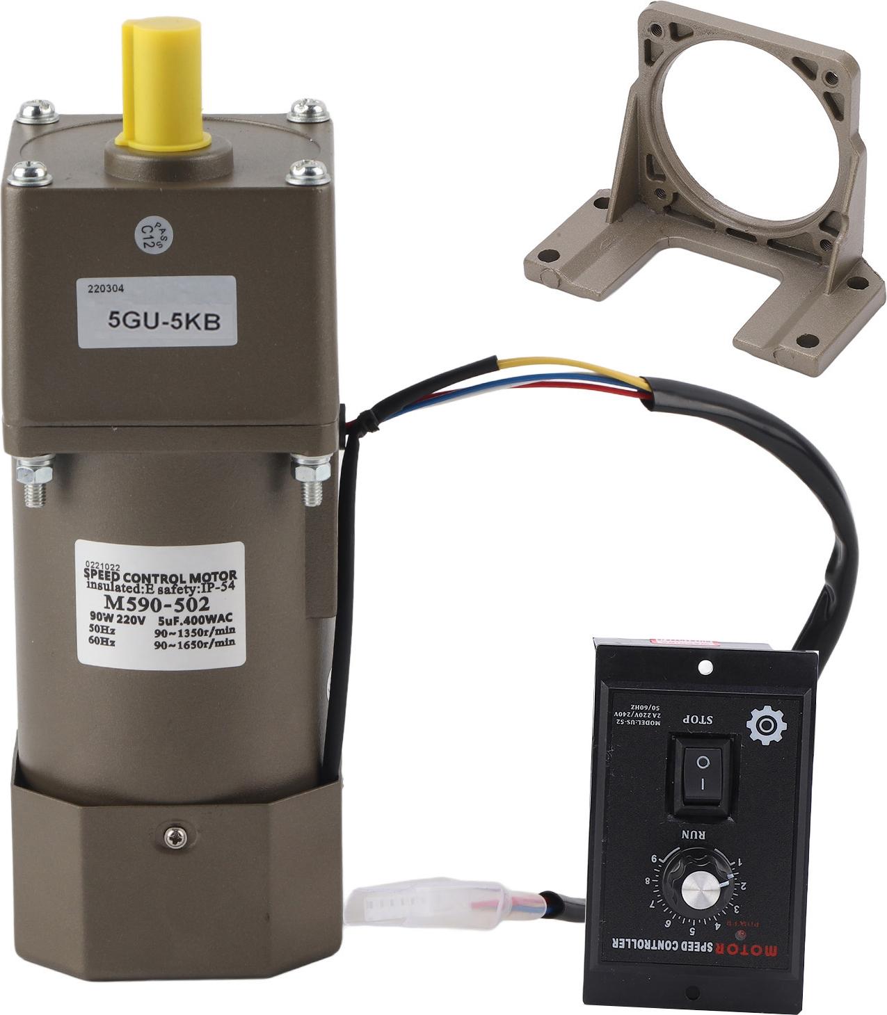 TWO TREES Wechselstrom 220V 90W Einphasen-Asynchron-Getriebemotor, einstellbare Drehzahl (5K)