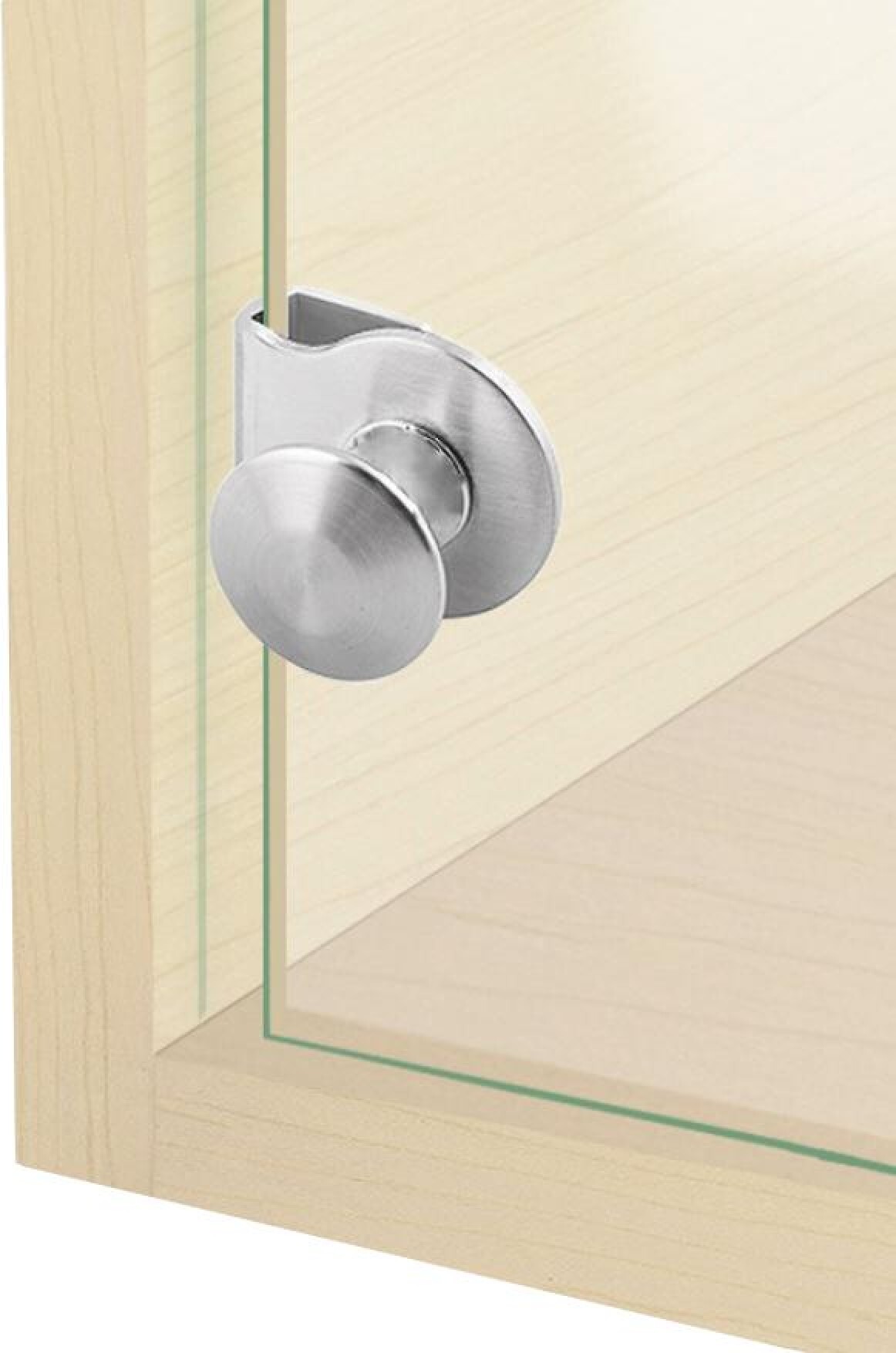 sada 4 sklenených kľučiek na dvere l | Kľučka na sklenené dvere - upevnenie pomocou skrutky [bez vŕtania] - Kľučky na dvere pre sklenené skrinky, zásuvky a vitríny | Univerzálna kľučka na sklenené dvere | Kľučka na sprchové dvere | Hrúbka dverí 5-8 mm