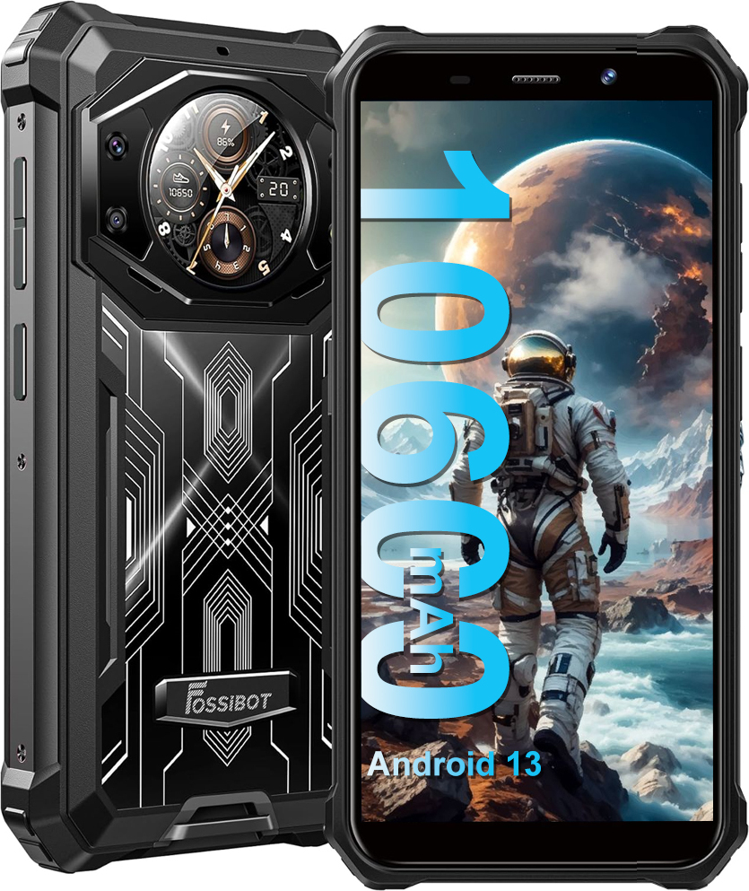 Odolný smartfón FOSSiBOT F101 Pro – 15(8+7)GB+128GB/1TB, 10600mAh batéria Telefóny Android 13 IP68/IP69K, 5,45" 4G Dual SIM, NFC/OTG/GPS, čierny