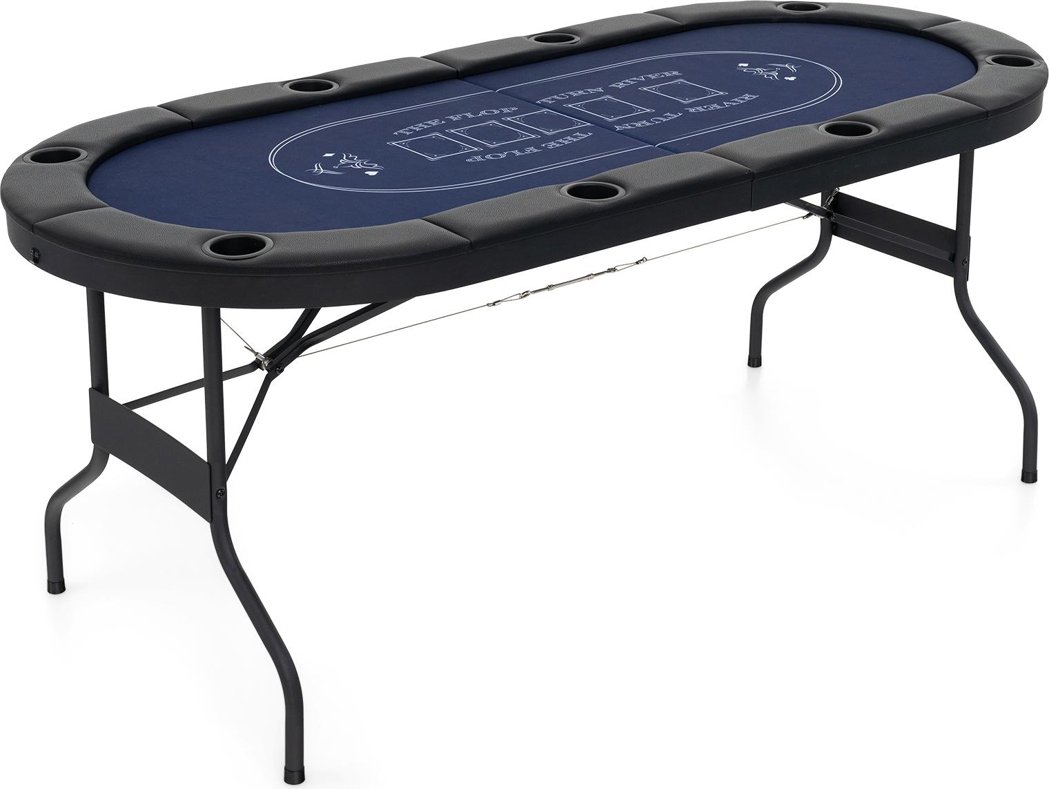 AVAWING Table De Poker Pour 10 Joueurs, Table De Jeu Avec 9 Porte Gobelets Plateau A Puce Amovible Et Repose Bras Rembourre Marron Et Vert