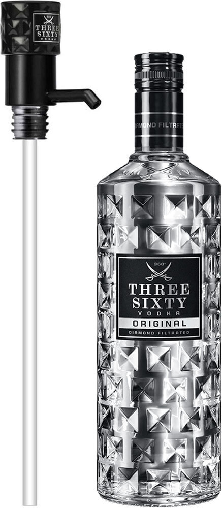 Three Sixty Vodka 3L (37,5% Vol) + Pumpe -[Enthält Sulfite]