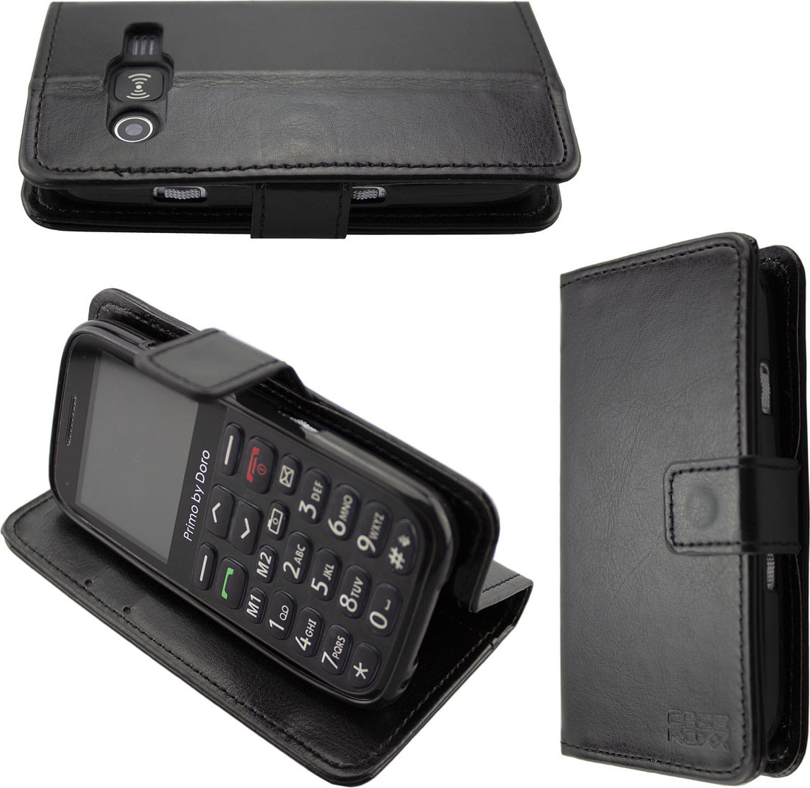Caseroxx Étui Protection Détecteur Radio Avec Clip Ceinture Et Velcro - Compatible Swissphone, EuroBos, Motorola, Etc. - Noir