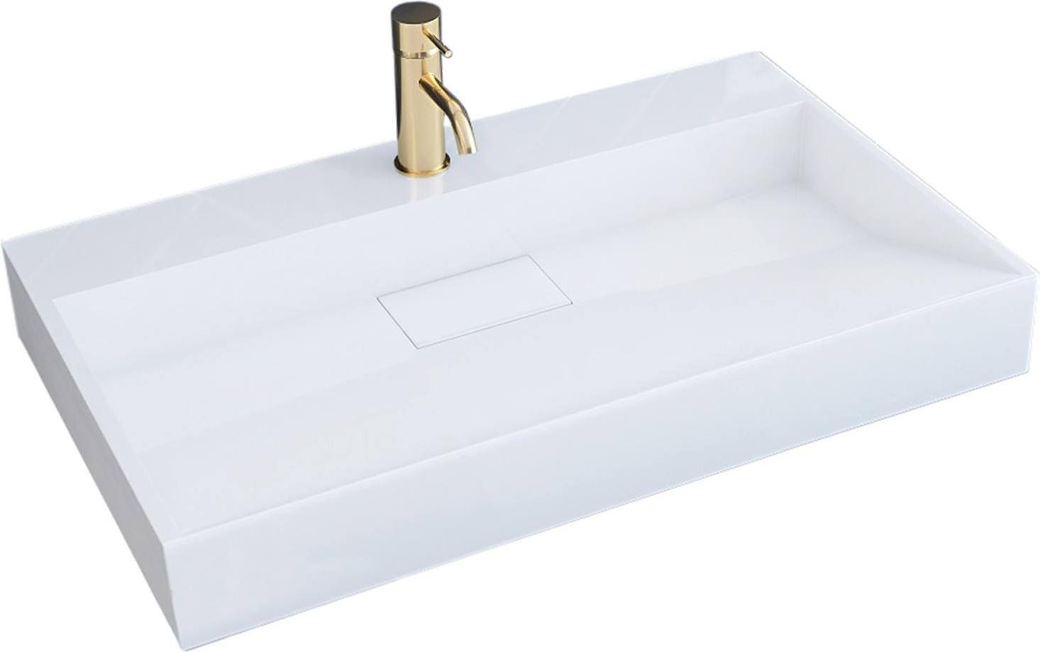 Rea Waschbecken Konglomerat Goya 70 Rectangle White REA-U8902
