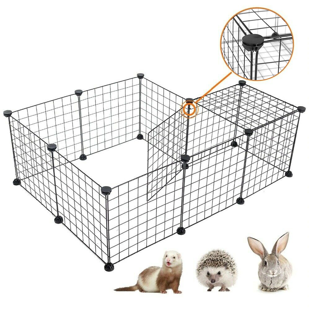HGAUGE Freigehege Laufstall Verstellbares Laufgitter Welpenauslauf DIY Kleintiere Kaninchen Hasen Hamster und Meerschweinchen