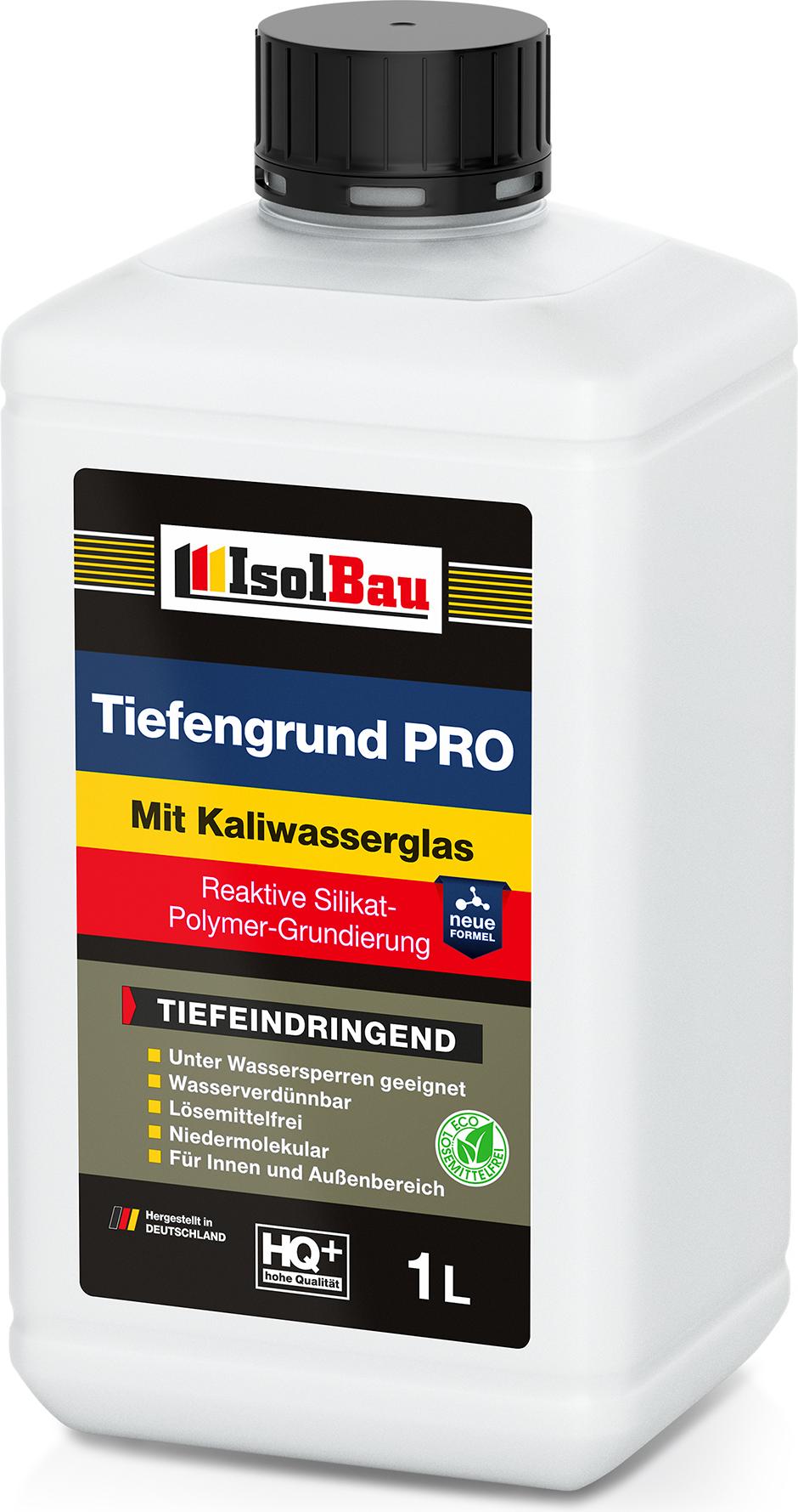Isolbau Tiefengrund PRO Grundierlösung - 1 L Reaktive Silikat-Polymer-Grundierung für professionelle Grundierung Innen & Außen