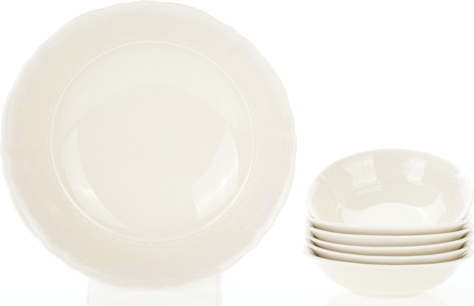 Leander Kompottenset Sonata, weiße Spitze, Elfenbein, Leander, 7 d.