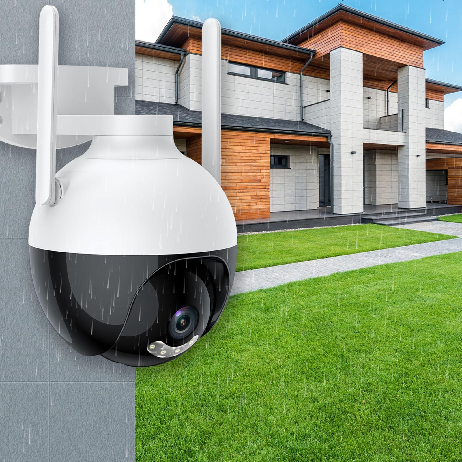 Vonkajšia WiFi PTZ kamera 4MP bezdrôtová WiFi IP kamera Domáci bezpečnostný systém s 360�� pohľadom Farebné nočné videnie 2-cestný zvuk Detekcia pohybu Upozornenie na aktivitu Vzdialený prístup IP66 Vodotesné