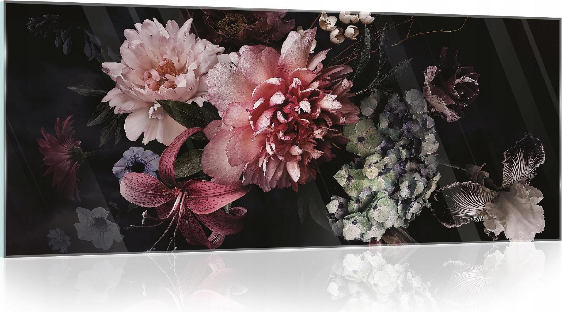 glasbilder blumen schwarz 125x50 cm modern | kaufland.de