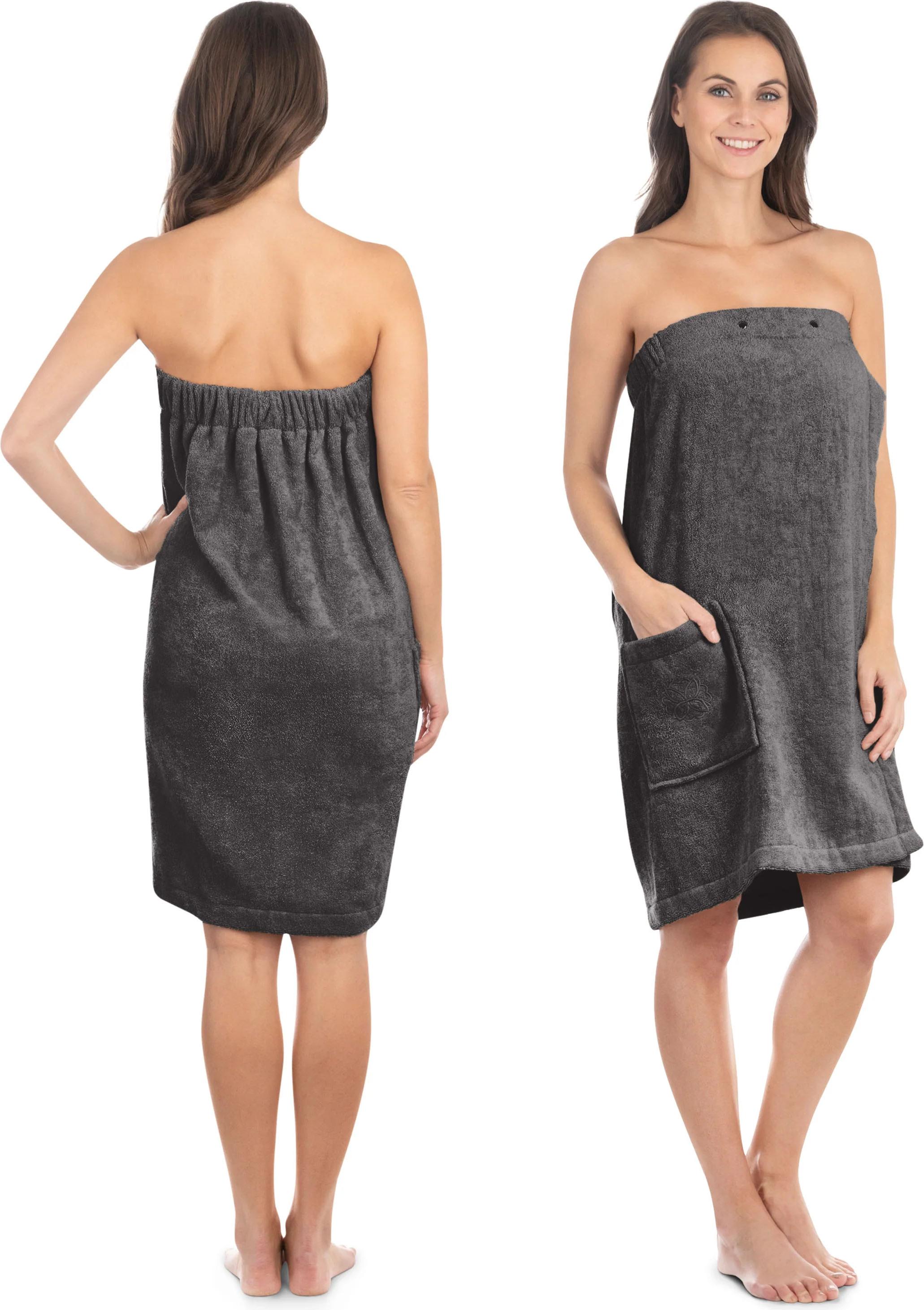Liebenstein Saunakilt Damen Kilt Größe L / XL Premium Damenkilt aus Baumwolle Anthrazit
