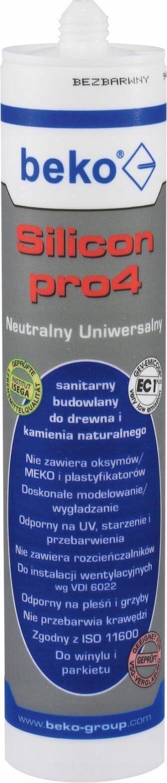 Beko | Silikon Pro4 - 310 ml - Weiß - Hochwertig - Schimmelresistent - UV-beständig 224 02PL