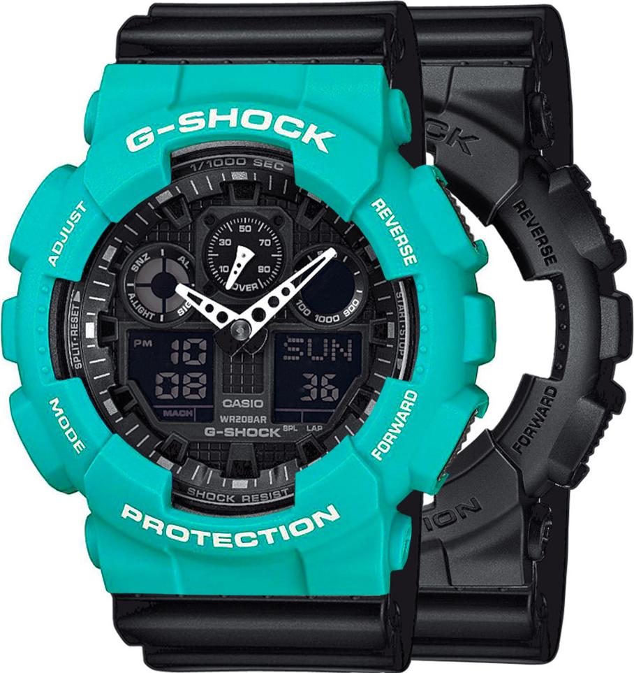 Zegarek Casio G-Shock SET GA-100-1A1ER + BEZEL 10410475 + PASEK 10553868 20BAR