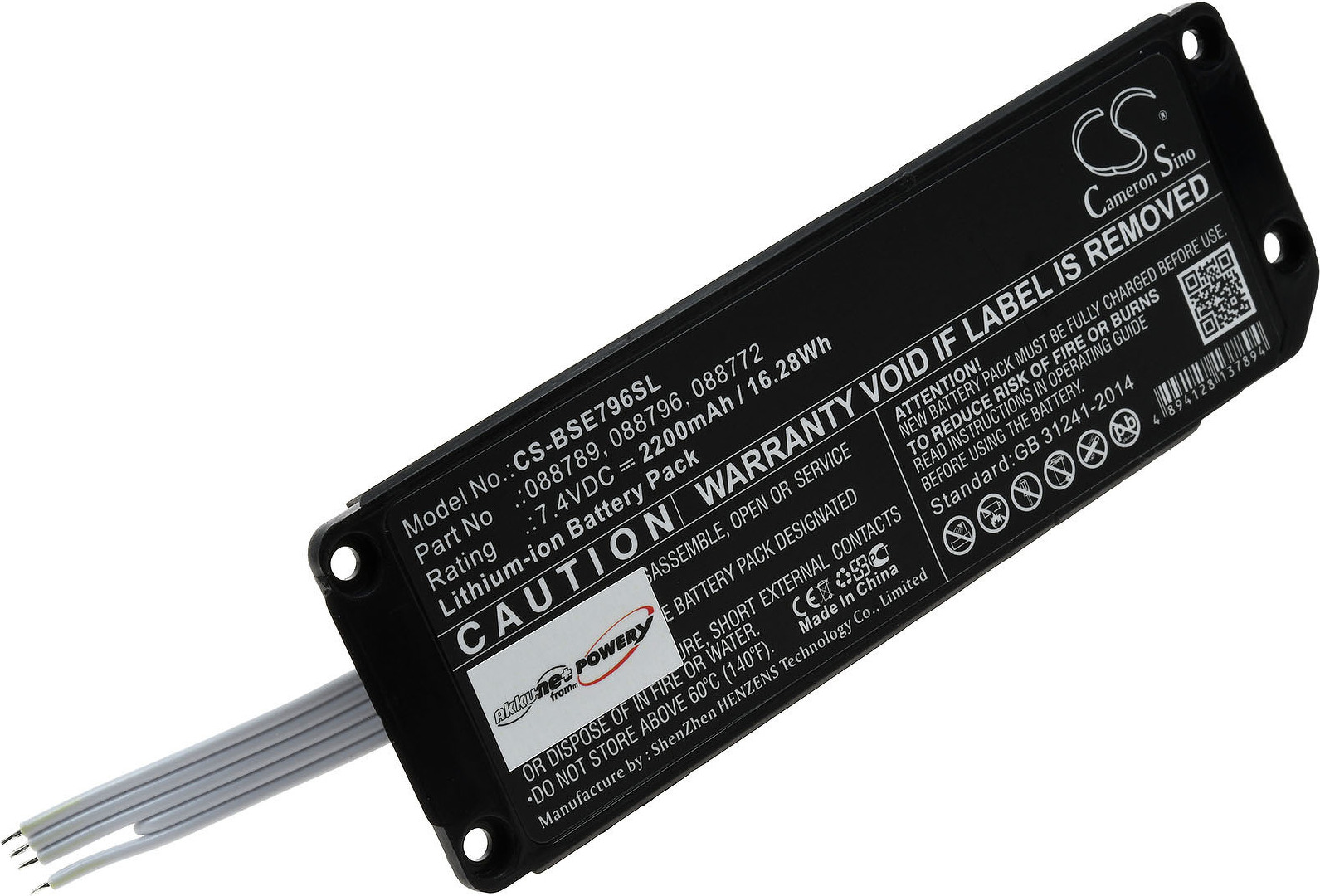 Powery Akku für Bose Typ 088789 (Stecker-Typ beachten) G1.64.BOS.999.8E