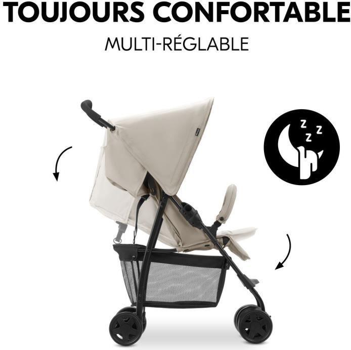 Buggy Hauck Sport, Faltbar, Verstellbare Rückenlehne, Sonnendach, 4 Räder, Beige, XL Korb HAU4007923171615
