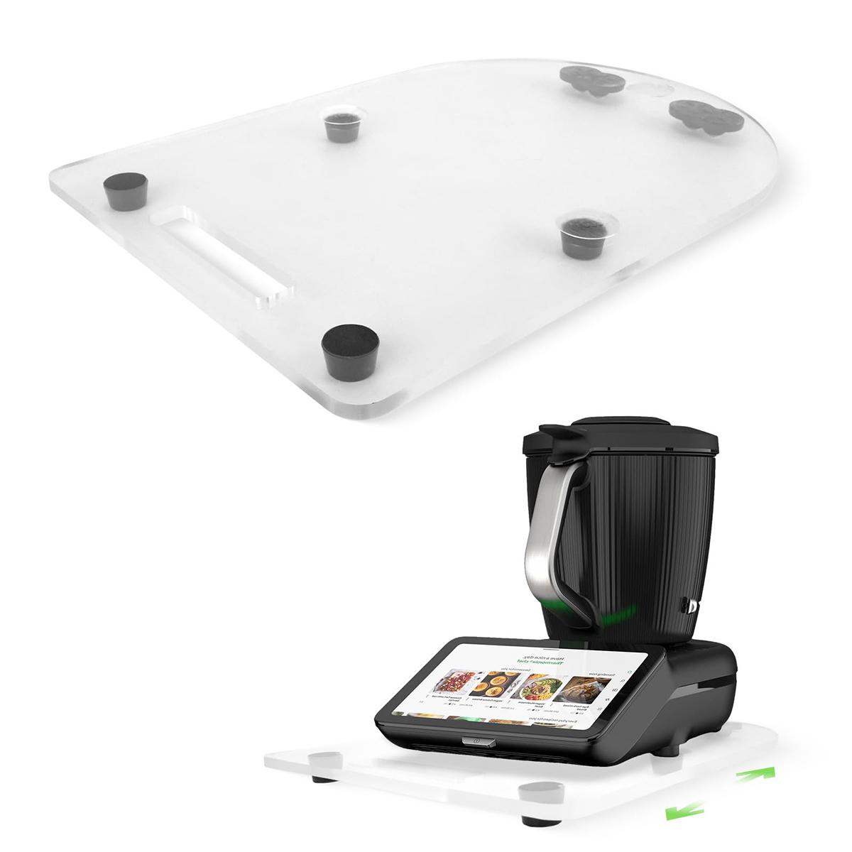 Dopwii Gleitbrett für Thermomix TM7 Leicht Verschiebbares Brett für Thermomix TM7 aus Premium Acryl mit Gleiter KAUF-WOHN-MC628-029
