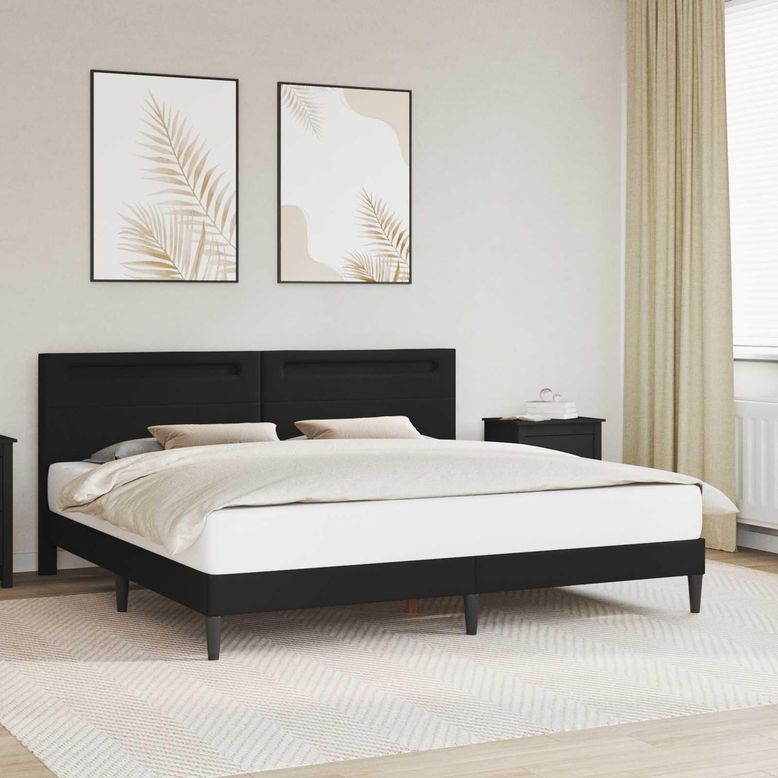 vidaXL Möbel Bettrahmen Schwarz 180 x 200 cm KunstlederKlassische Betten - Klassische Betten c4759 LL0000497300-VDLL-NEW26522