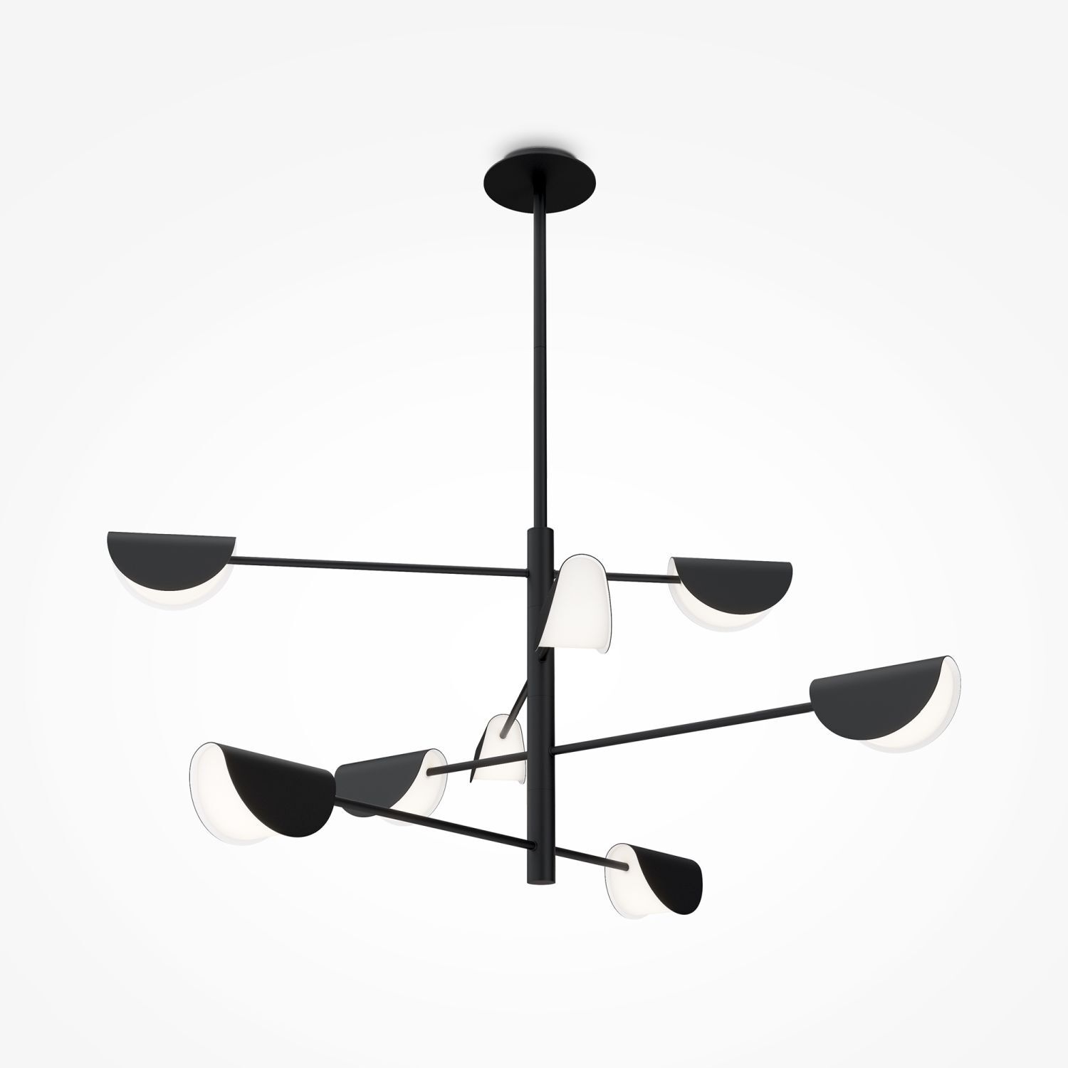 Deckenlampe Metall G9 125 cm breit Schwarz 8-flammig Modern
