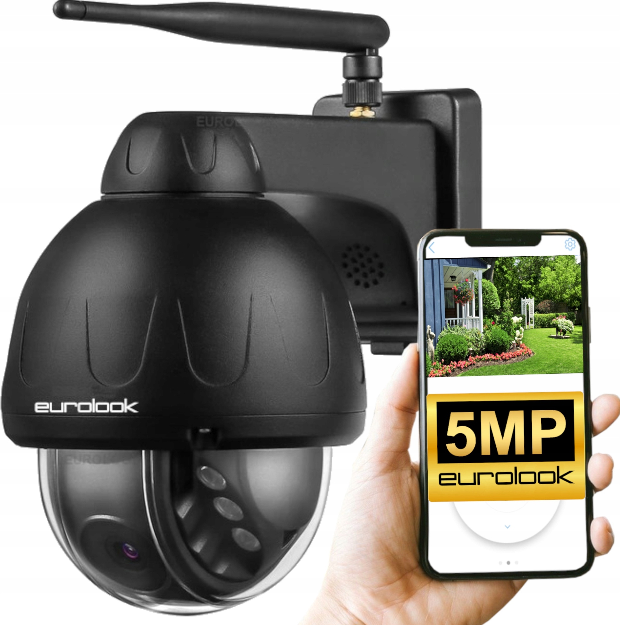 Wi-Fi Ip Smart Externá Kamera 5Mpx 320° Drehbar, Audio, Microsd 128Gb