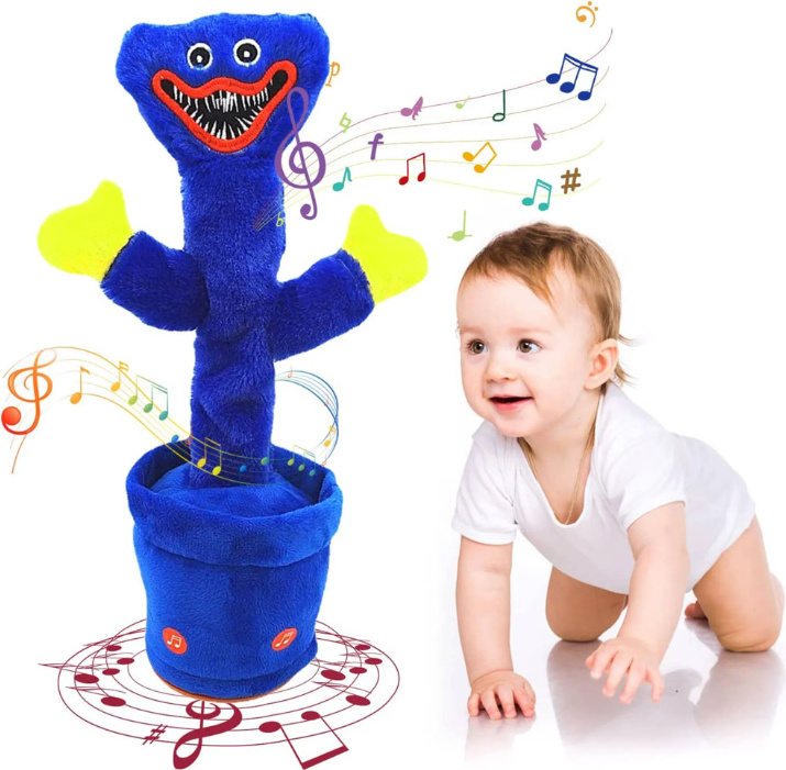 SAMTOBELY Sprechender Kaktus Plüschtier, tanzender und singender Kaktus, interaktives Babyspielzeug mit elektronischer sprechender Aufnahme Huggy Wuggy PP13