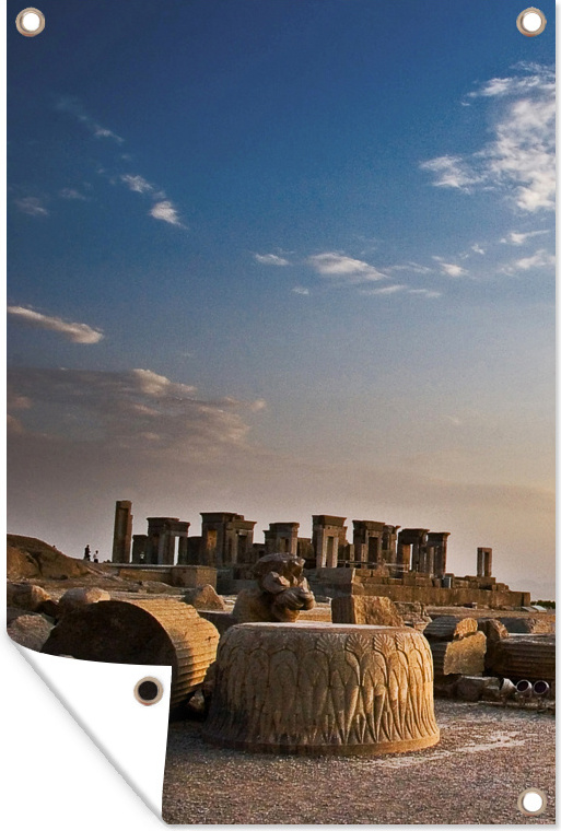 MuchoWow® 40x60 cm Outdoor-Poster Gartendeko Sichtschutz Garten Poster für den Garten Ruinen des iranischen Persepolis bei Sonnenuntergang 133|1293314