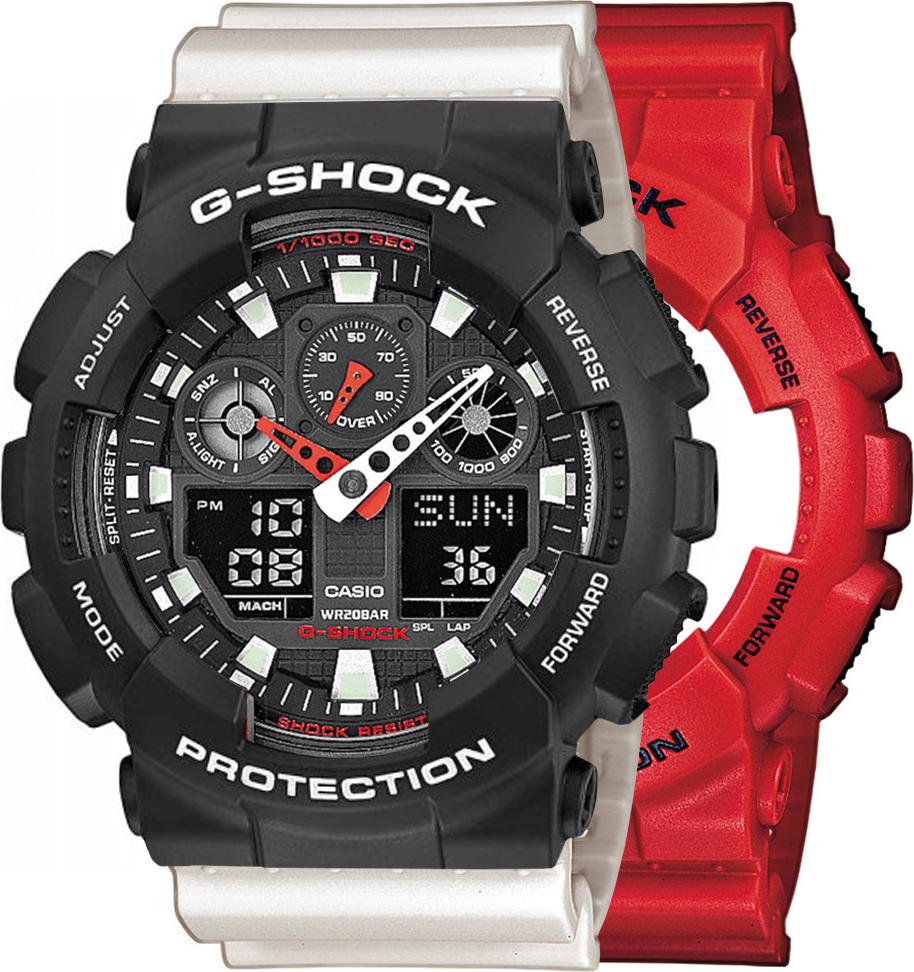 Casio G-Shock SET GA-100B-4AER hodinky + BEZEL 10508136 + BAND 10395227 20BAR
