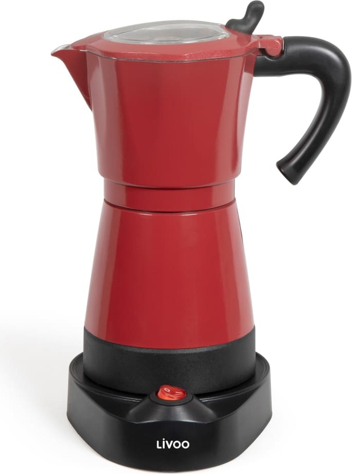 Livoo Elektrische Espressokocher Mokka 0,3 L 480 W Rot DOD117RC