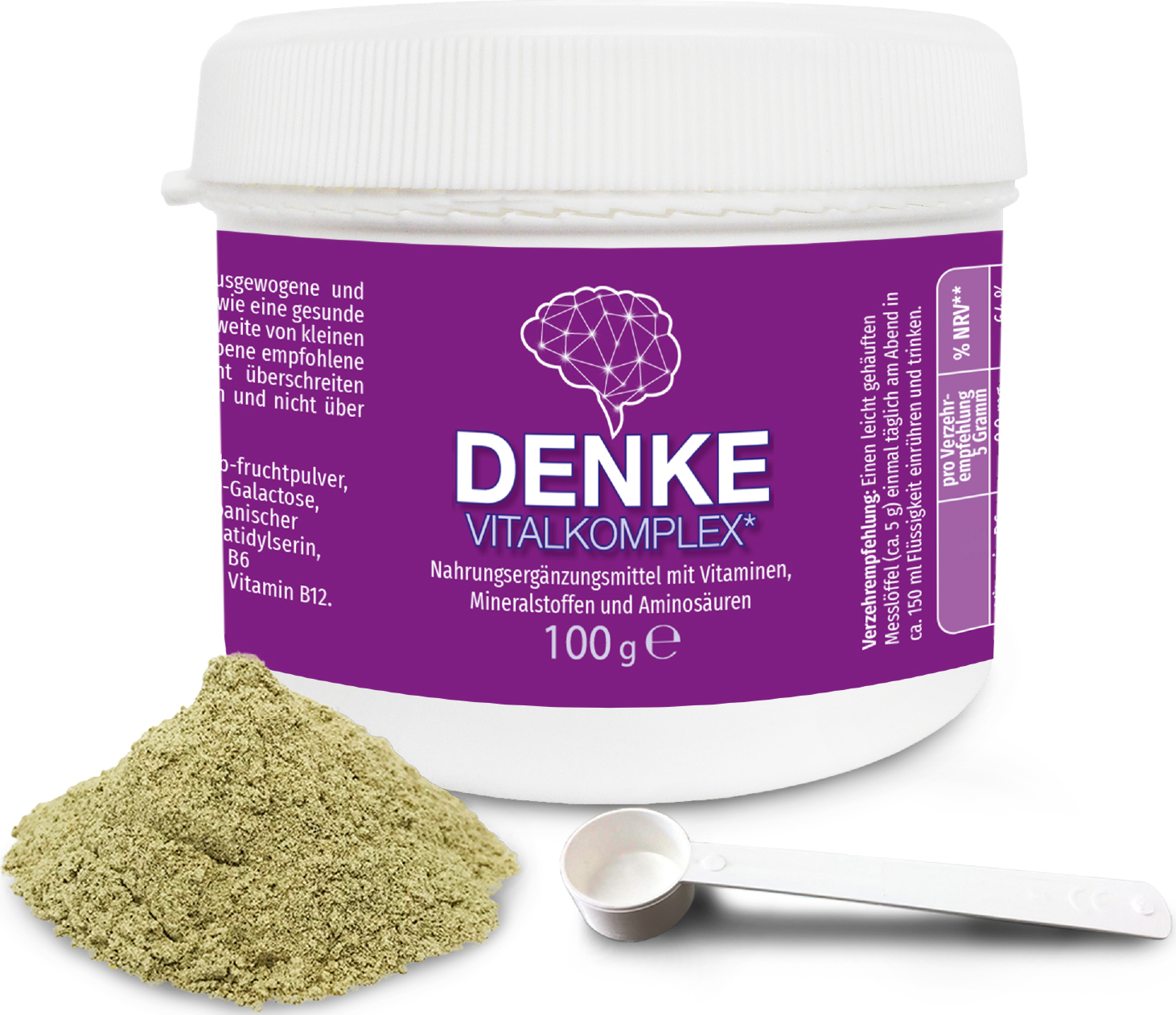 ERASVITAL DENKE Vitalkomplex 100 g - Unterstützt die kognitive Funktion, das Gedächtnis und die Konzentrationsfähigkeit.