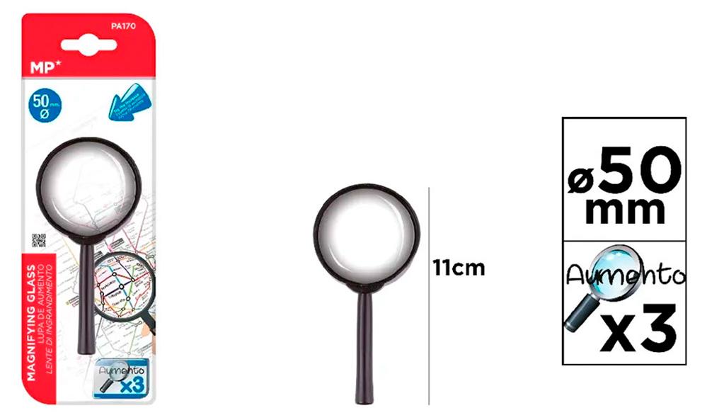 Vergrößerungsglas, 3-fache Vergrößerung, Durchmesser 50 mm - MP