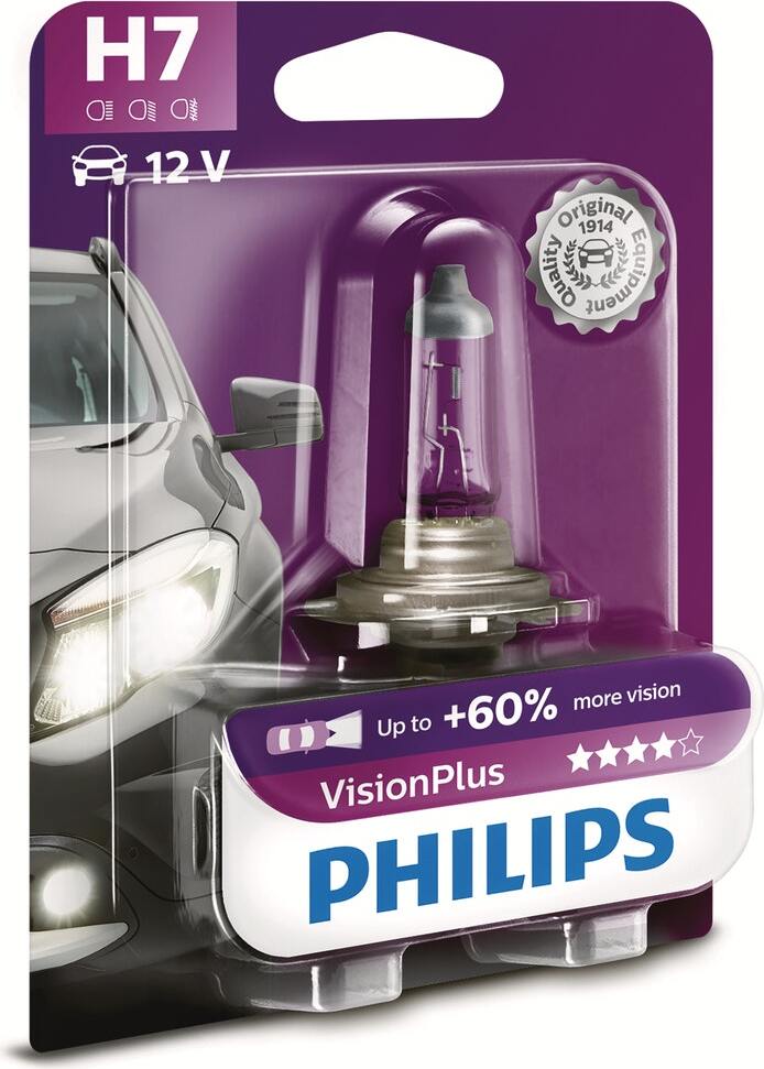 PHILIPS H7 12V VisionPlus 1-er Blister 77813
